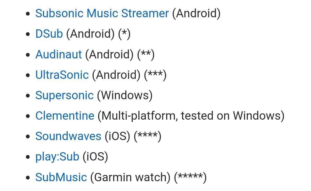 Subsonic客户端列表